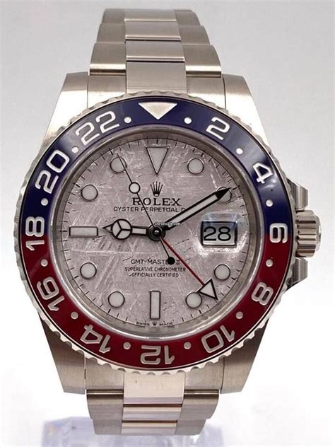 rolex gmt master ii white gold for sale|rolex meteorite dial price.